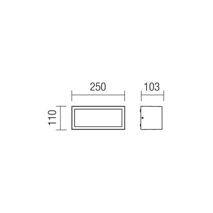 Redo 9897 - Udendørs væglys BRICK 1xE27/23W/230V IP54