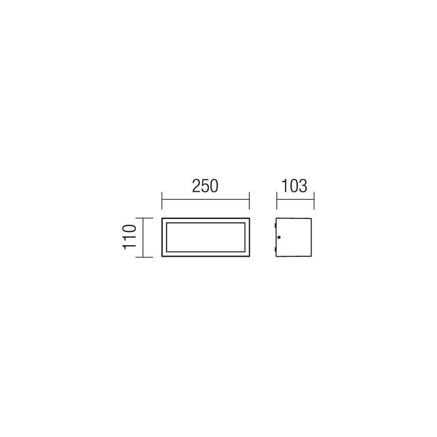 Redo 9897 - Udendørs væglys BRICK 1xE27/23W/230V IP54