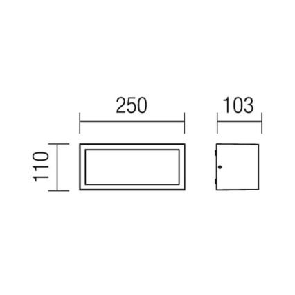 Redo 9898 - Udendørs væglys BRICK 1xE27/23W/230V IP54