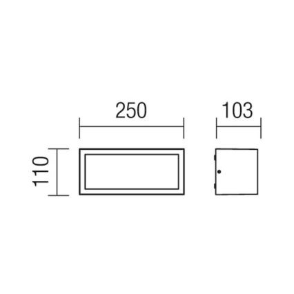 Redo 9899 - Udendørs væglys BRICK 1xE27/23W/230V IP54