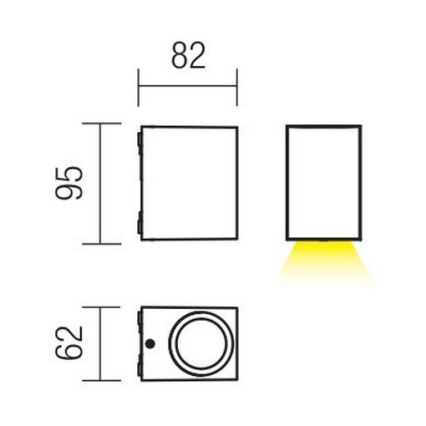 Redo 9907 - Udendørs LED væglampe BEAM LED/5W/230V IP54