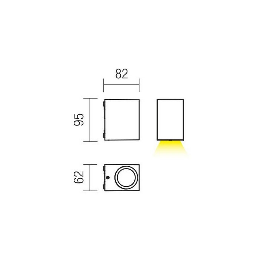 Redo 9907 - Udendørs LED væglampe BEAM LED/5W/230V IP54