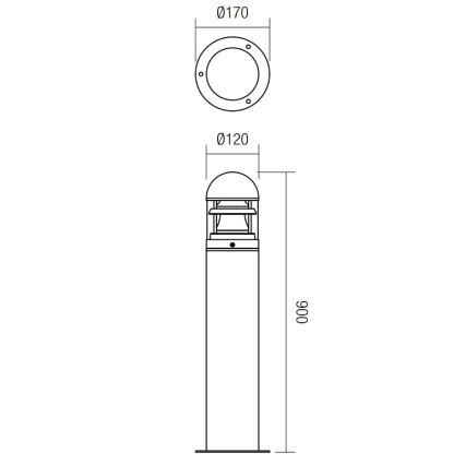 Redo 9946 - Udendørslampe ARGO 1xE27/42W/230V IP54 brun