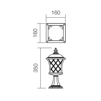 Redo 9953 - Udendørslampe BREMEN 1xE27/42W/230V IP23 guldfarvet/patina