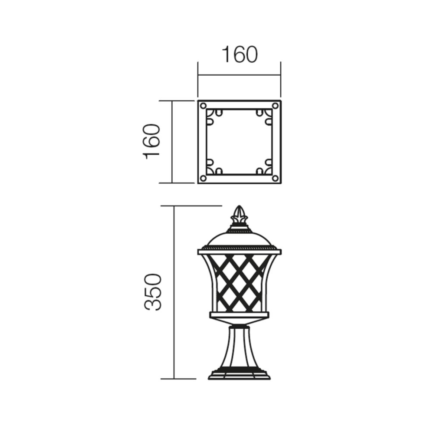 Redo 9953 - Udendørslampe BREMEN 1xE27/42W/230V IP23 guldfarvet/patina