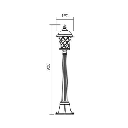 Redo 9961 - Udendørslampe BREMEN 1xE27/42W/230V IP23 guldfarvet/patina