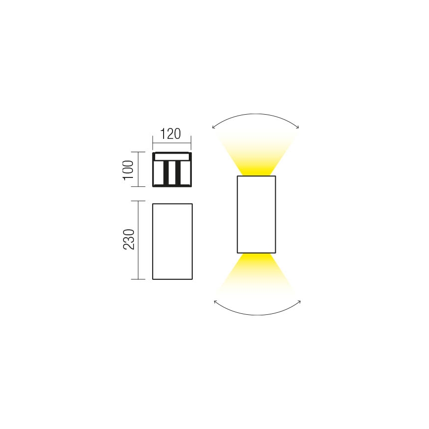 Redo 90553 - Udendørs LED væglampe VARY 2xLED/10W/230V 3000K IP54 antracit