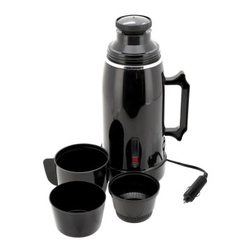 Rejse-elkedel/termoflaske 1 l 150W/12V sort