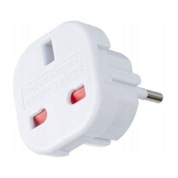 Rejseadapter fra UK til EU-stikdåse