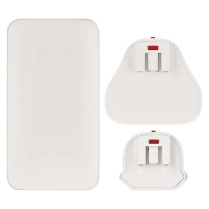 Rejseadapter med udskiftelige USB-stik, GaN, 100–250 V