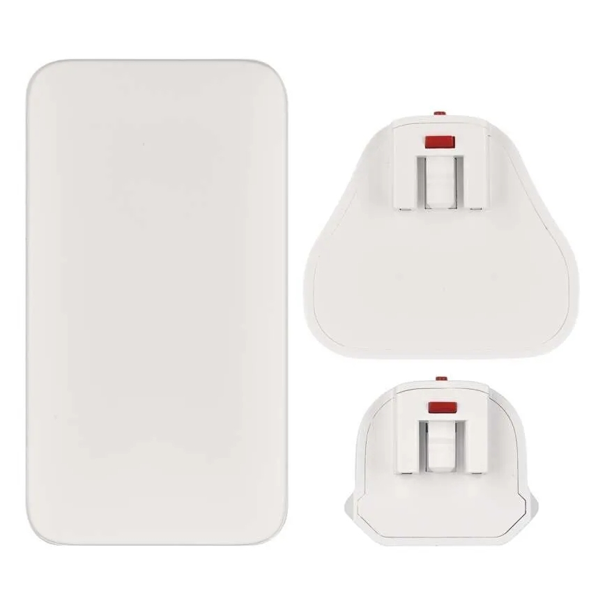 Rejseadapter med udskiftelige USB-stik, GaN, 100–250 V