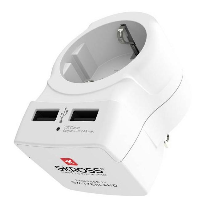 Rejseadapter til USA 230V + 2x USB-port