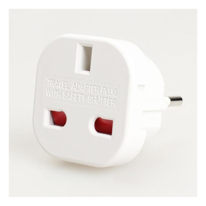 Rejseadapter fra UK til EU-stikdåse