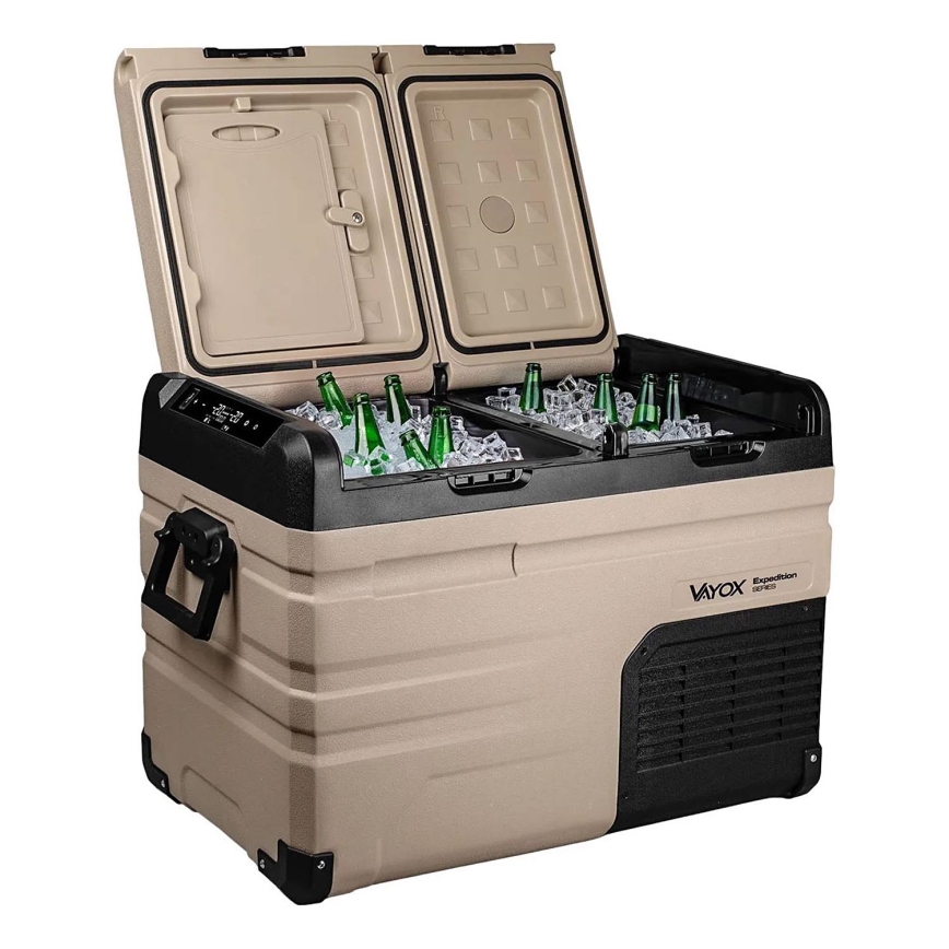 Rejsekøleskab med LCD-display 39 l 230V/12V/24V brun