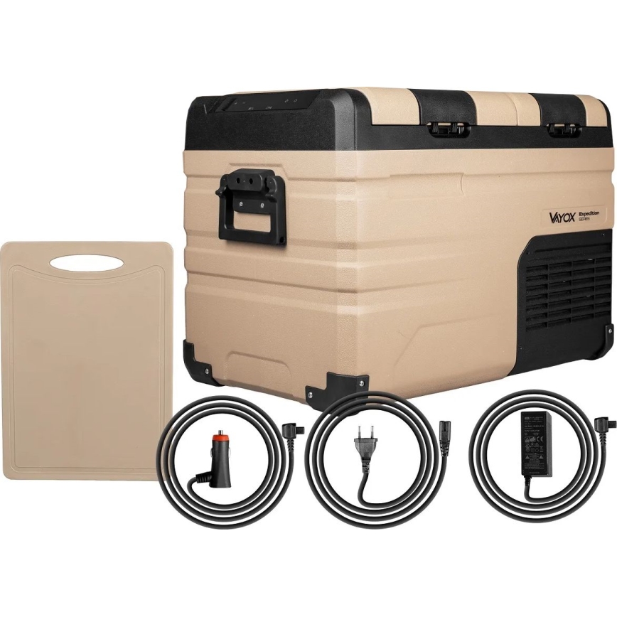 Rejsekøleskab med LCD-display 39 l 230V/12V/24V brun