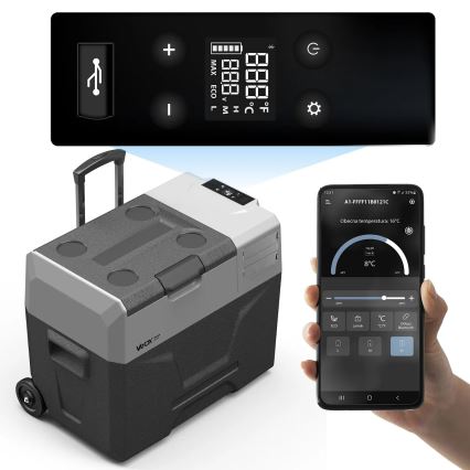 Rejsekøleskab med LCD-display 40 l 230V/12V/24V sort