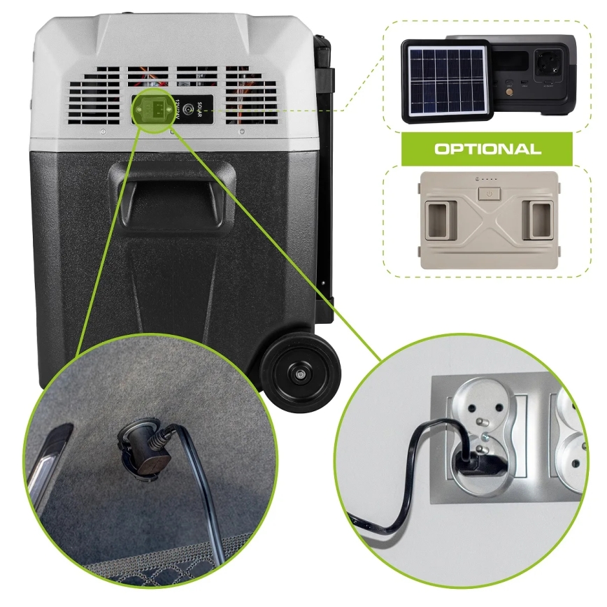 Rejsekøleskab med LCD-display 40 l 230V/12V/24V sort