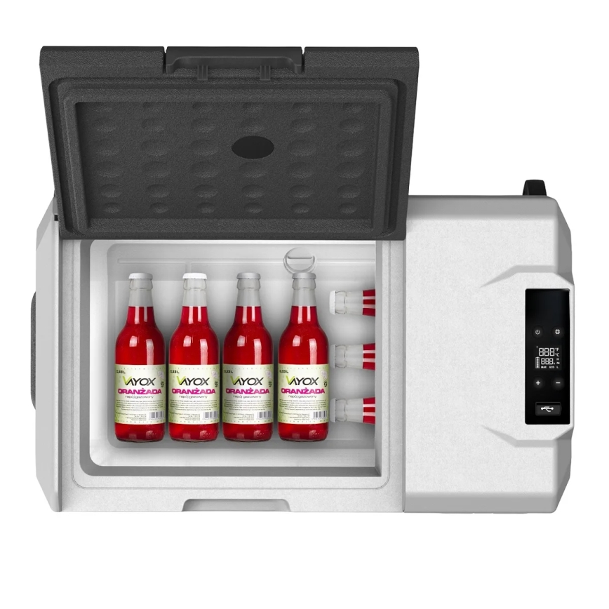 Rejsekøleskab med LCD-display 40 l 230V/12V/24V sort
