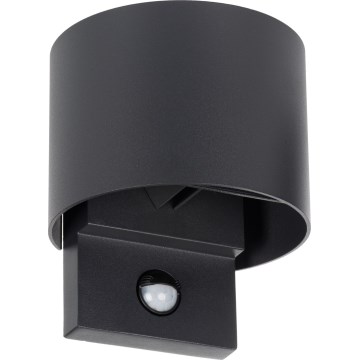 REKA udendørs LED-væglampe med sensor, 7W/230V, IP54, antracit, rund