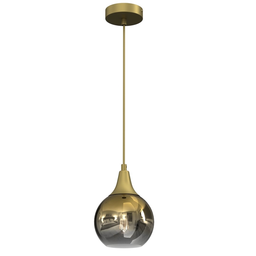 Reserveglas til pendel og væglampe MONTE E27 diameter 15 cm guldfarvet/røget