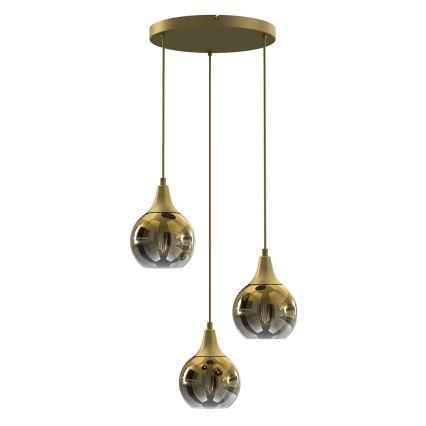 Reserveglas til pendel og væglampe MONTE E27 diameter 15 cm guldfarvet/røget