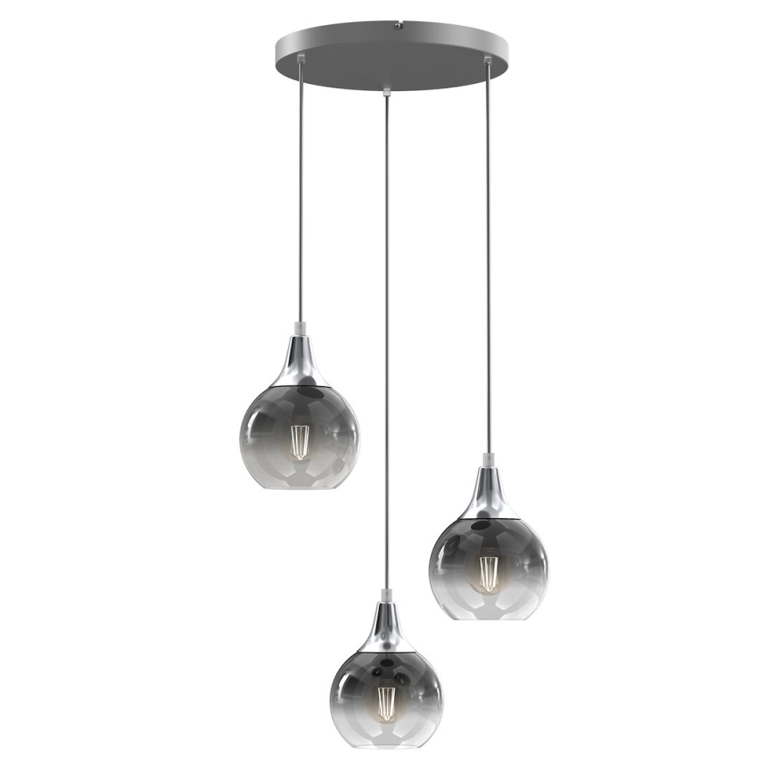 Reserveglas til pendel og væglampe MONTE E27 diameter 15 cm røget