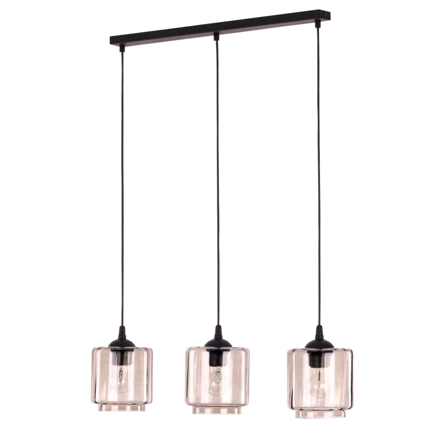 Reserveglas til POBO-lysekrone, E27, Ø 15 cm, røgfarvet beige
