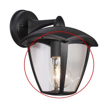 Reserveglas til væglampe og lampe LUNA E27 – klart