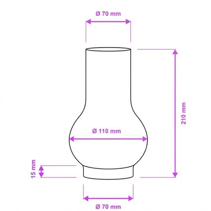 Reserveglas til væglampe TAVERN/COTTAGE E14 210x110 mm brun