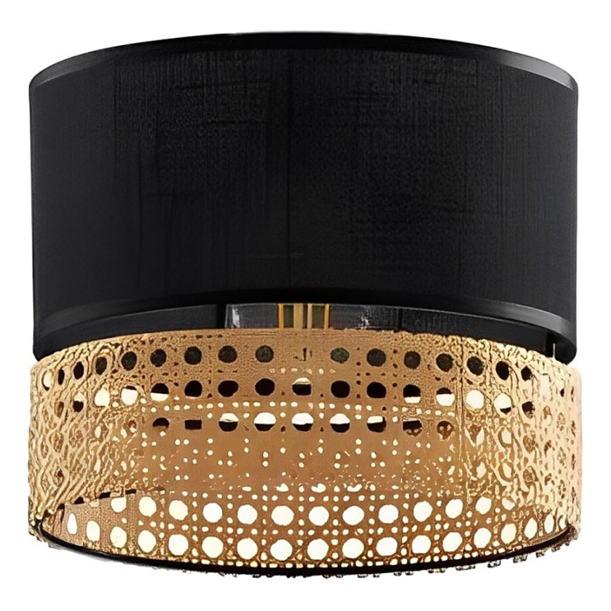 Reserveskærm til pendel PAGLIA E27 16x20 cm sort/Rattan