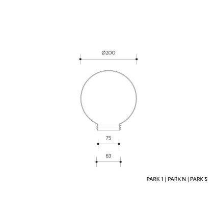 Reserveskærm til væglampe PARK E27 diameter 20 cm røget prismatisk