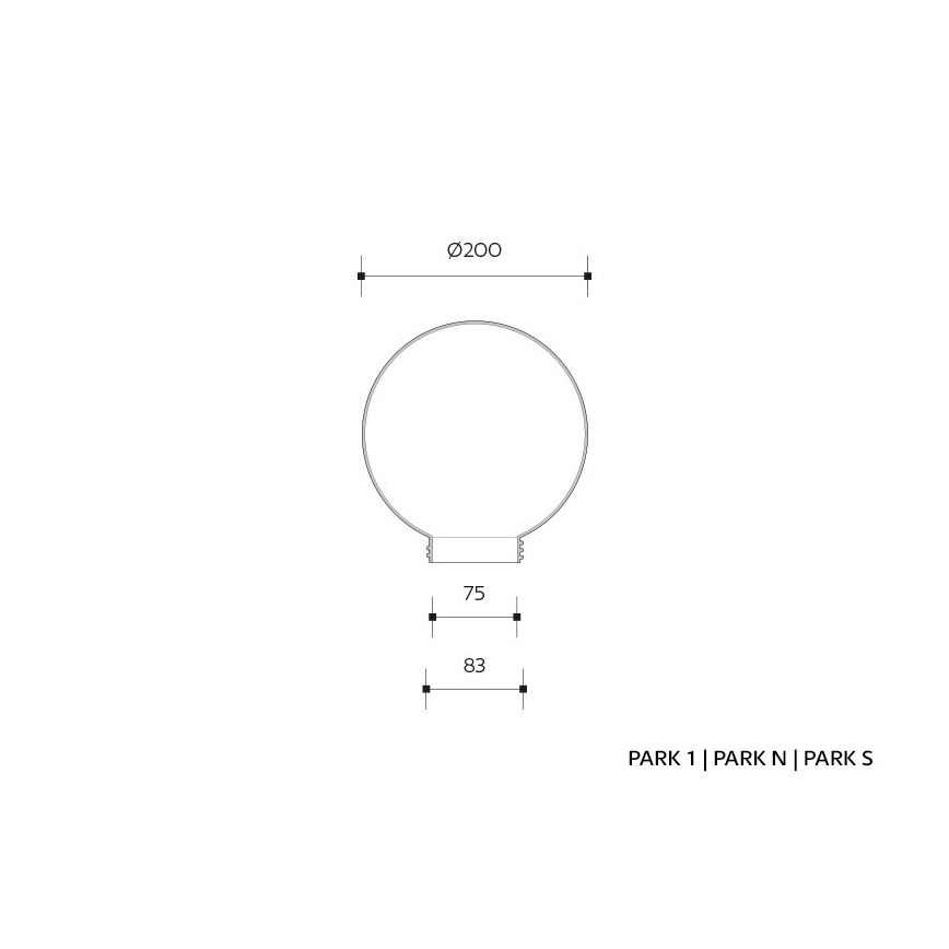 Reserveskærm til væglampe PARK E27 diameter 20 cm røget prismatisk