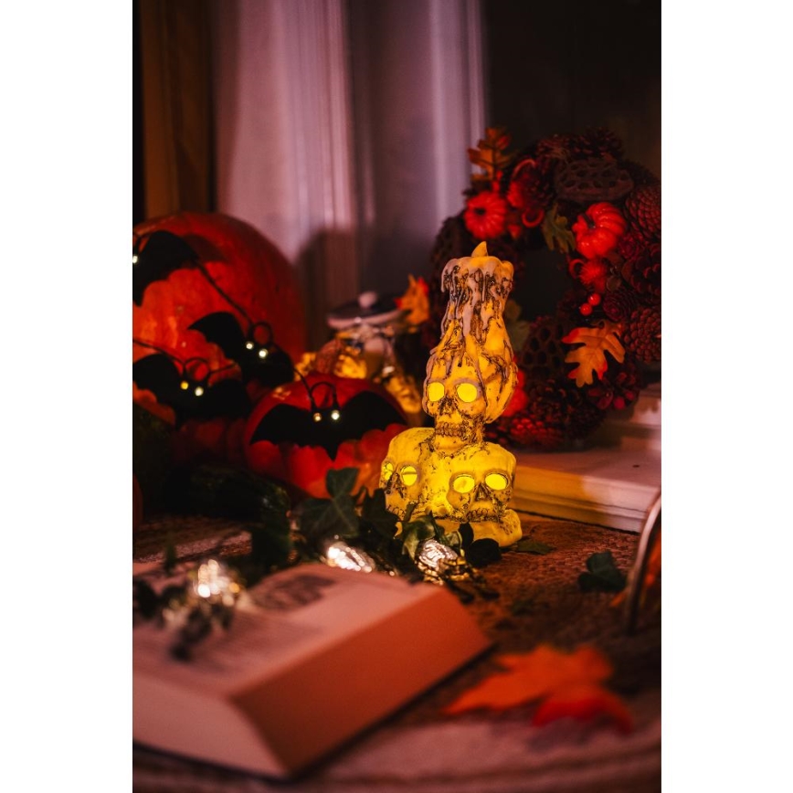 Dekorativ LED lyskæde HALLOWEEN 10xLED/2xAA/varm hvid 1,3 m flagermus