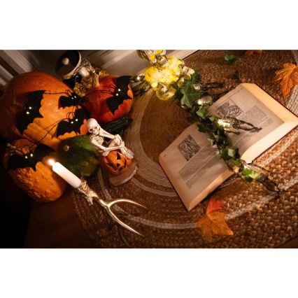 Dekorativ LED lyskæde HALLOWEEN 10xLED/2xAA/varm hvid 1,3 m flagermus
