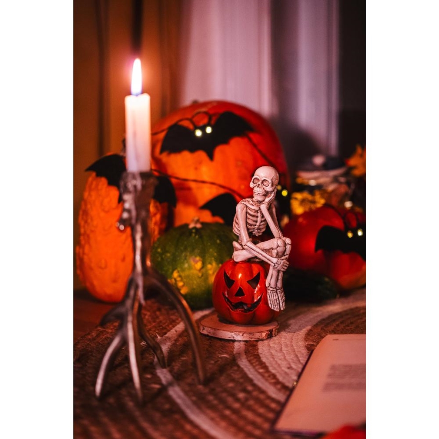 Dekorativ LED lyskæde HALLOWEEN 10xLED/2xAA/varm hvid 1,3 m flagermus