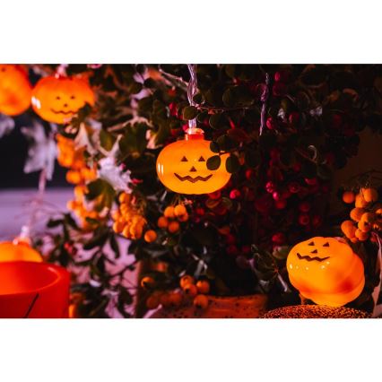 Dekorativ LED lyskæde HALLOWEEN 20xLED/3xAA/varm hvid 3,3 m græskar