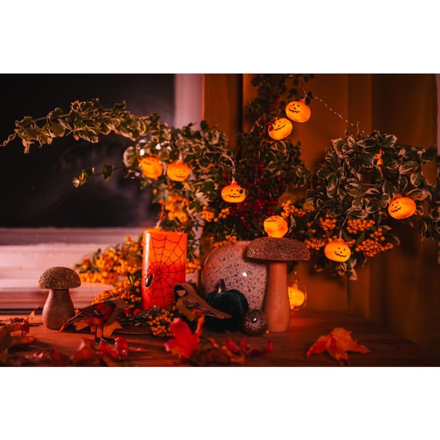 Dekorativ LED lyskæde HALLOWEEN 20xLED/3xAA/varm hvid 3,3 m græskar