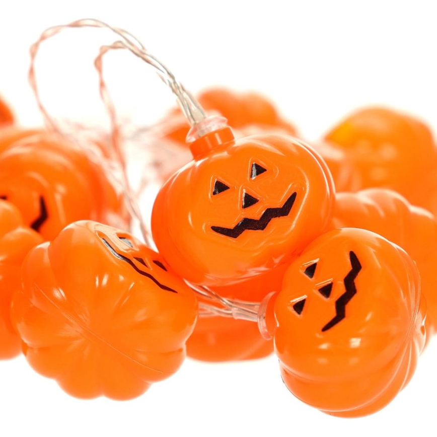 Dekorativ LED lyskæde HALLOWEEN 20xLED/3xAA/varm hvid 3,3 m græskar
