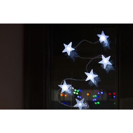 Dekorativ LED lyskæde med sugekopper 10xLED/2xAA 1,8m kold hvid