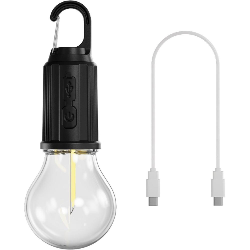 Retlux - Dæmpbar genopladelig LED-lygte LED/0,3W/USB 400 mAh IP44 sort