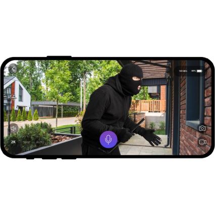 Dørklokke med video med bevægelsessensor 5MPx 1440p 5200 mAh Wi-Fi IP65 antracit