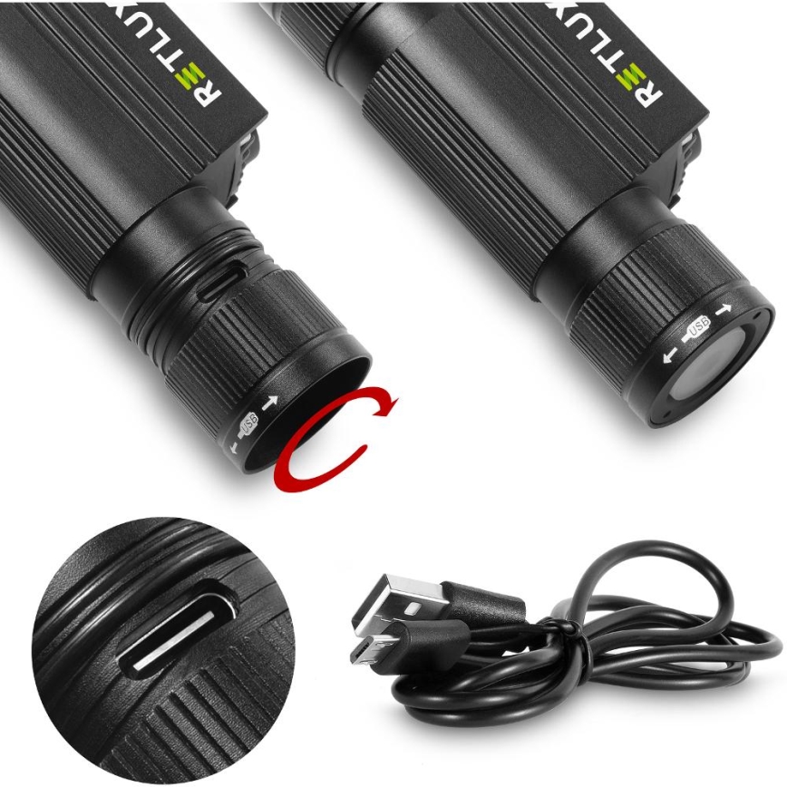 Genopladelig LED pandelampe aluminium LED/2600 mAh IP66
