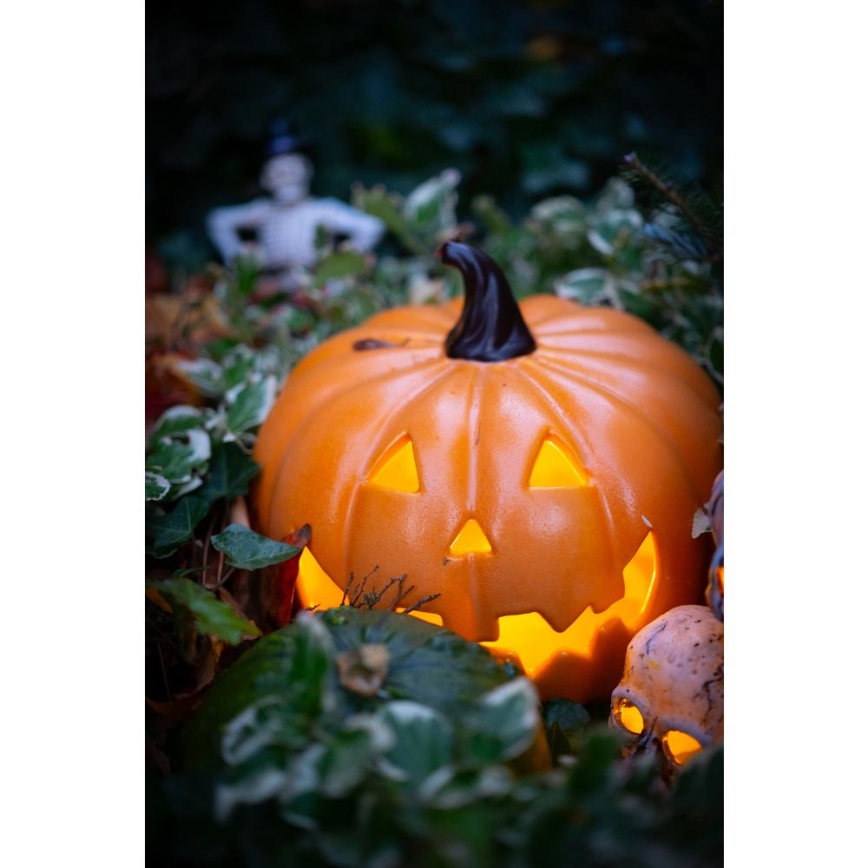 Keramisk LED græskar HALLOWEEN LED/3xLR44/varm hvid