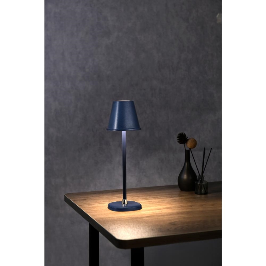LED Bordlampe dæmpbar og genopladelig LED/3W/1800 mAh mørkeblå