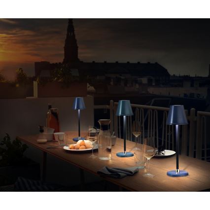 LED Bordlampe dæmpbar og genopladelig LED/3W/1800 mAh mørkeblå