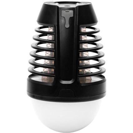 Retlux - LED bærbar genopladelig lampe med insektfanger LED/5W/1800 mAh IP44 sort
