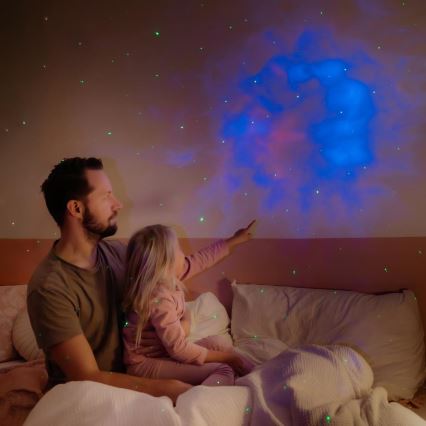 LED børneprojektor 230V astronaut 12,5 cm + fjernbetjening