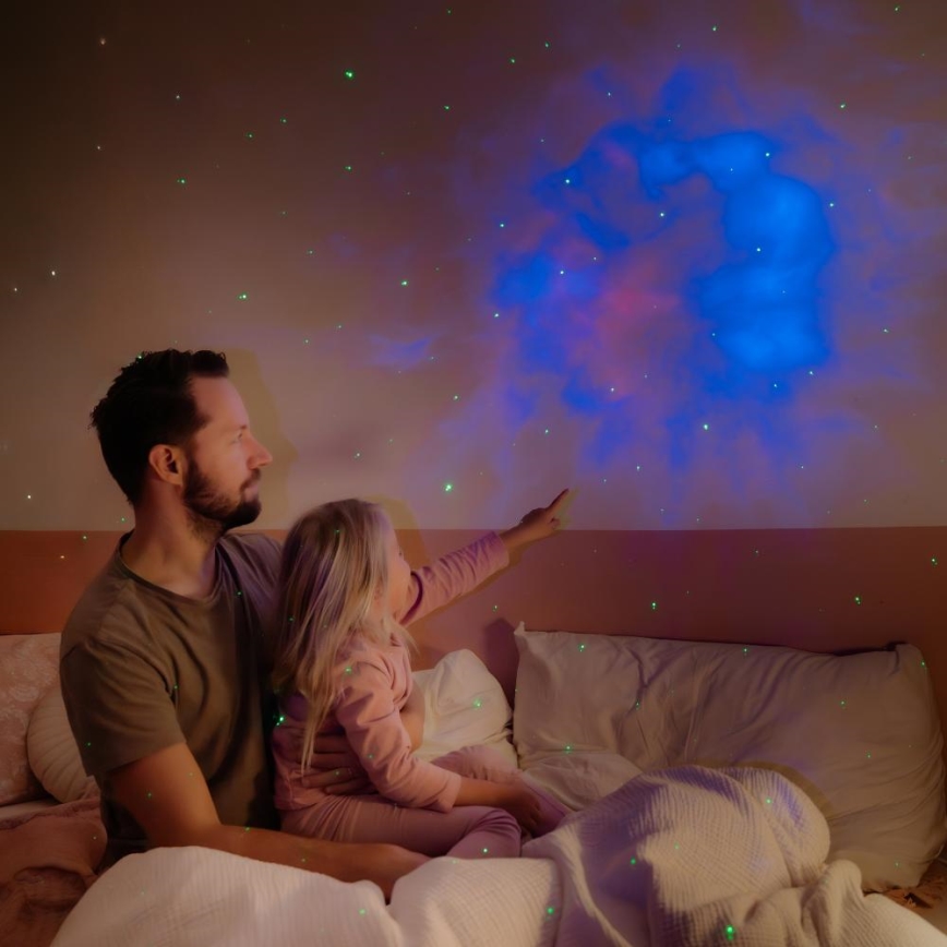 LED børneprojektor 230V astronaut 12,5 cm + fjernbetjening