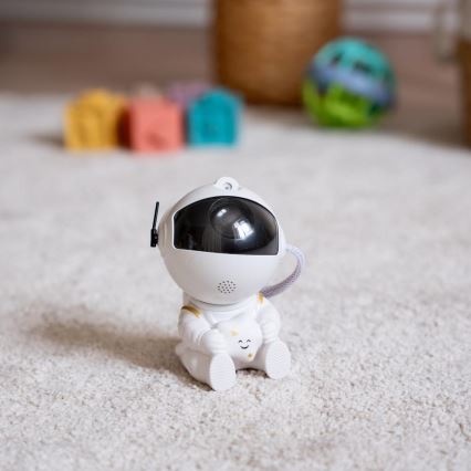 LED børneprojektor 230V astronaut 12,5 cm + fjernbetjening