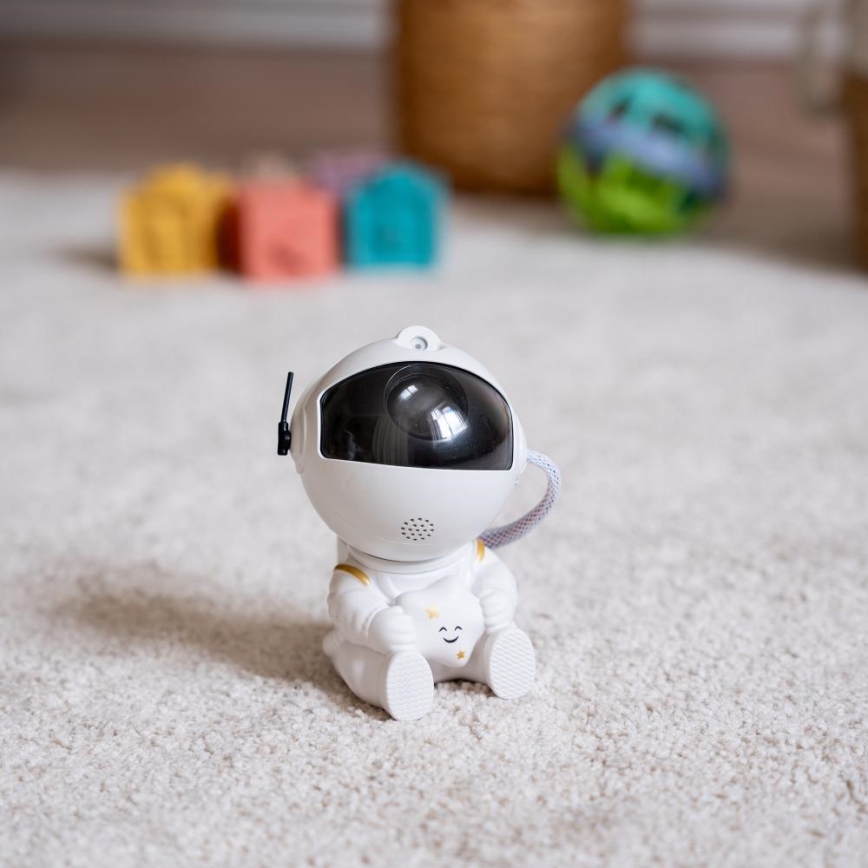 LED børneprojektor 230V astronaut 12,5 cm + fjernbetjening